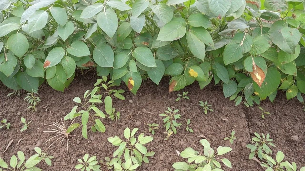 Diseased soybeans